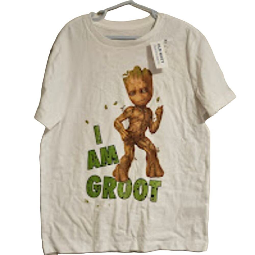 Old Navy kids Medium 8 Marvel I am Groot white short sleeve tshirt